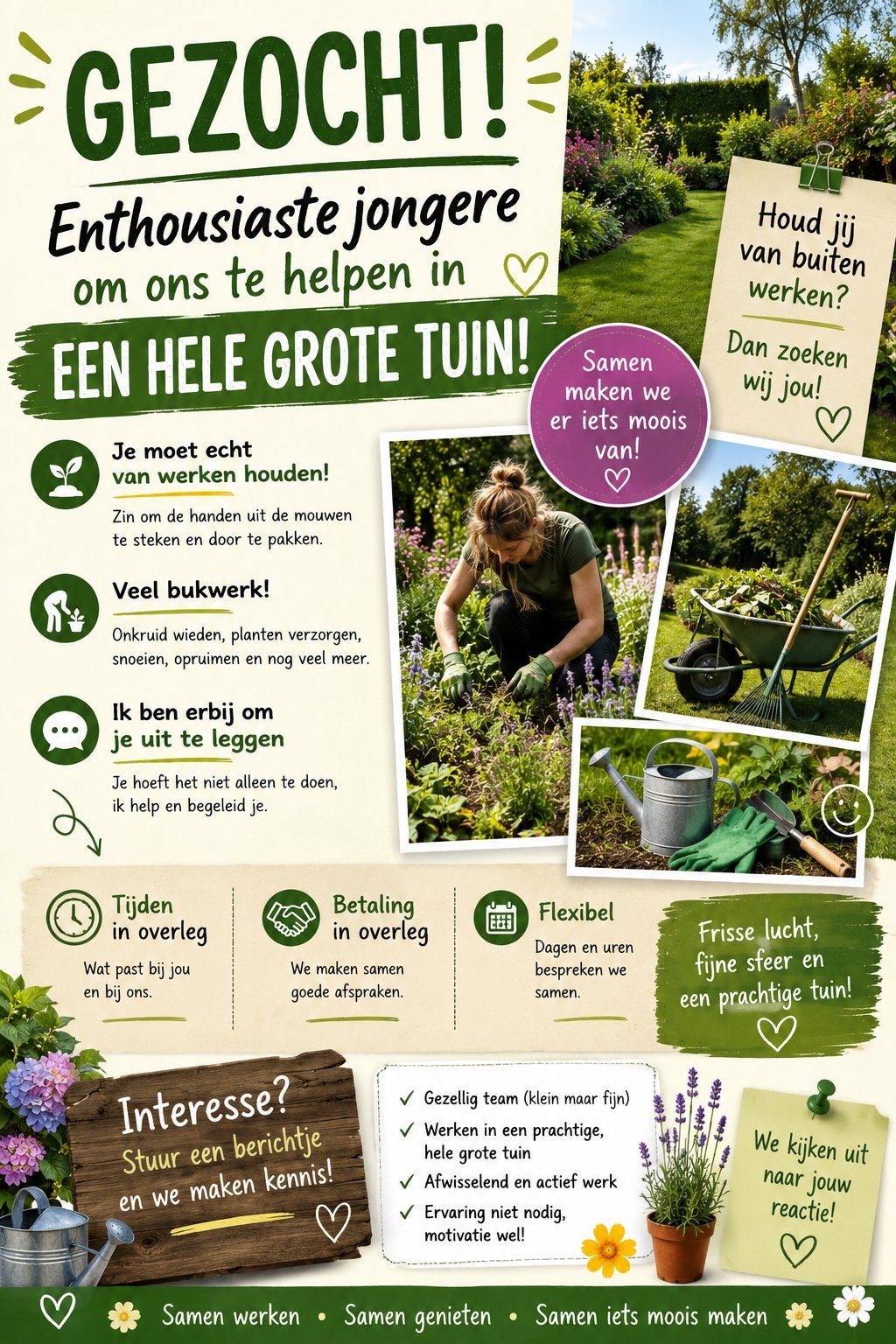 Hulp in de tuin gezocht, Tuinonderhoud of Snoeiwerk