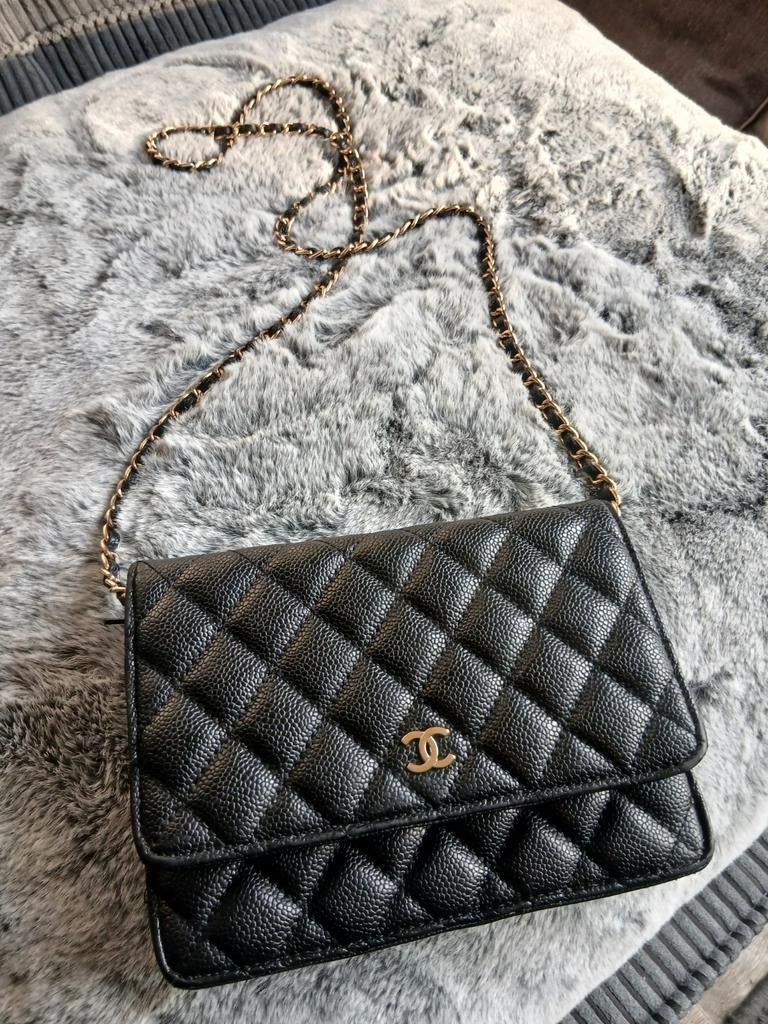 CHANEL WALLET ON CHAIN W.O.C TAS BLACK CAVIAR LEATHER, Ophalen of Verzenden, Zo goed als nieuw, Zwart, Handtas