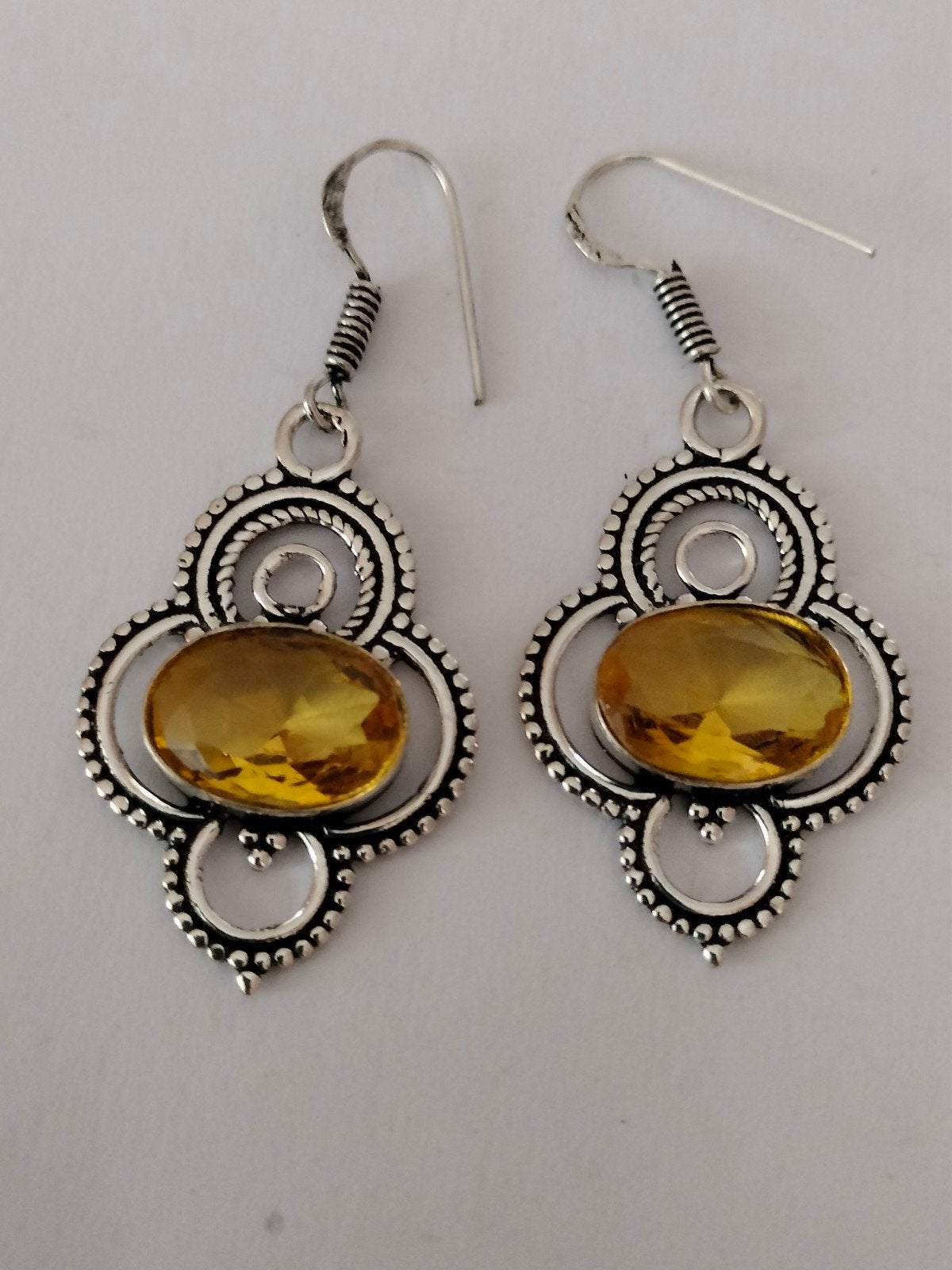 Zilveren oorbellen met citrine, Sieraden, Tassen en Uiterlijk, Oorbellen, Hangers, Verzenden, Geel, Nieuw