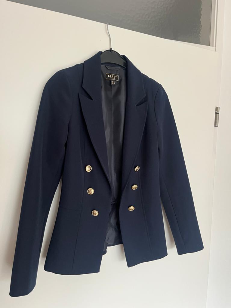 Lipsy London Colbert Jasje - Donkerblauw met Gouden Knopen, Blauw, Ophalen of Verzenden, Zo goed als nieuw, Jasje