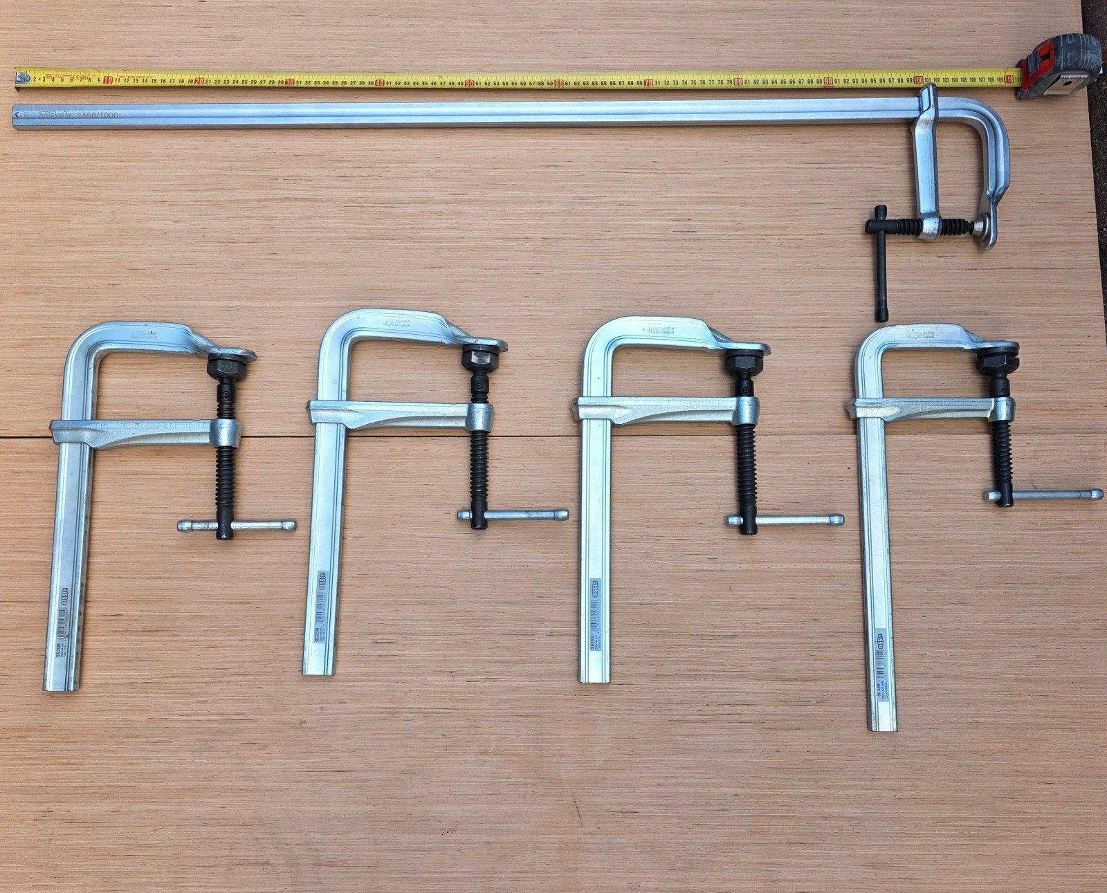 Bessey Lijmklemmen Set - 4x Klemmen  1x Lange Klem Als Nieuw, Doe-het-zelf en Verbouw, Ophalen of Verzenden, Gebruikt, Klem, Overige merken