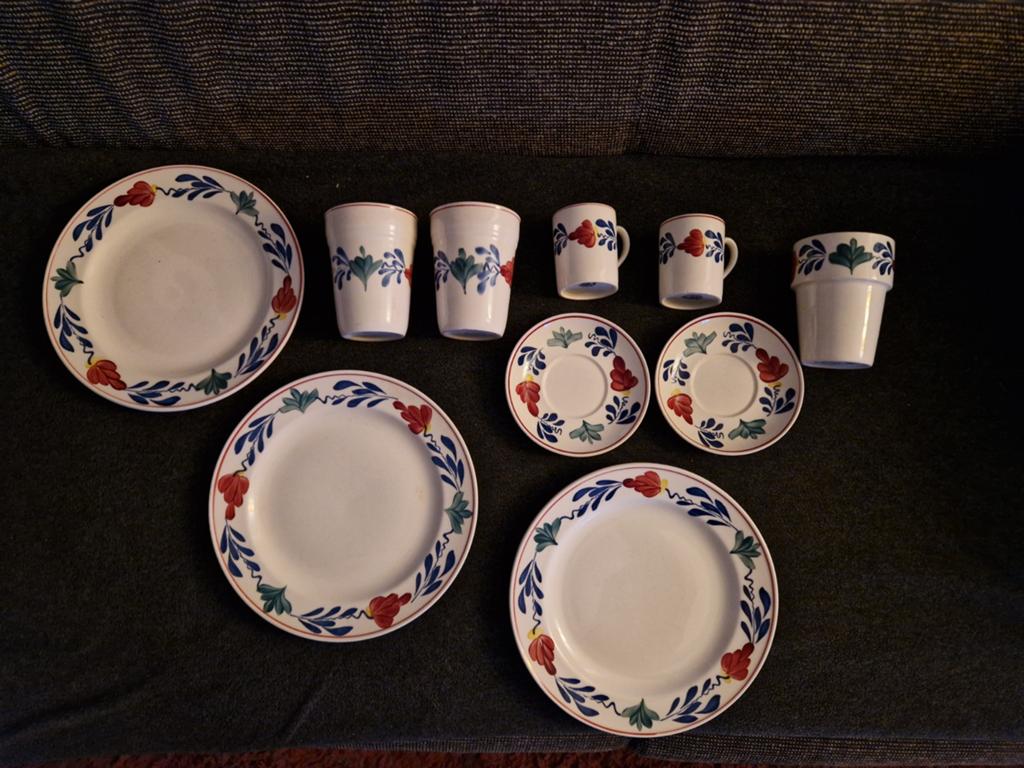 Zeer oud én oud Boerenbont servies, oa Petrus Regout, Antiek en Kunst, Antiek | Servies los, Ophalen
