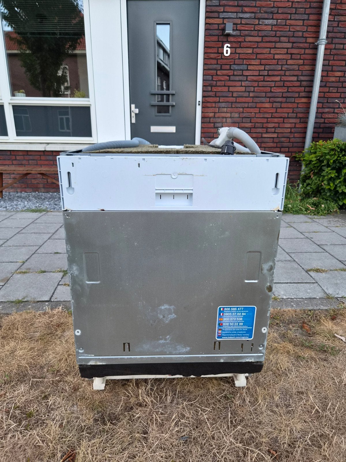 GRATIS Vaatwasser Indesit EDIFP 28T9 A (defecte inlaatklep), Ophalen, Gebruikt, Minder dan 85 cm, Inbouw