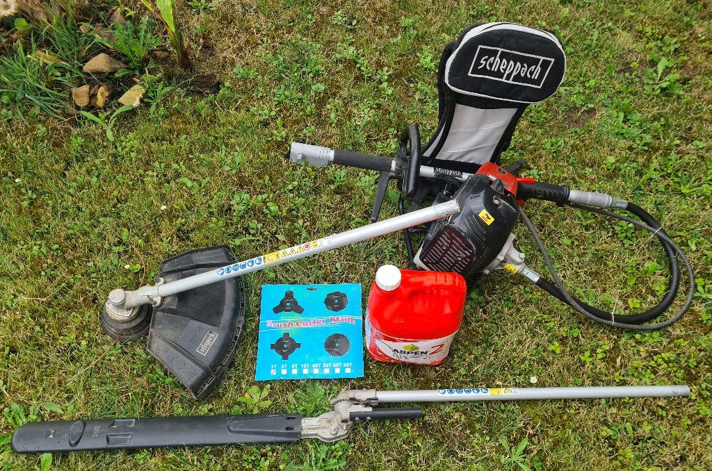 Scheppach MFH5300-4BP 4-in-1, Tuin en Terras, Bosmaaiers, Ophalen, Gebruikt, Benzine