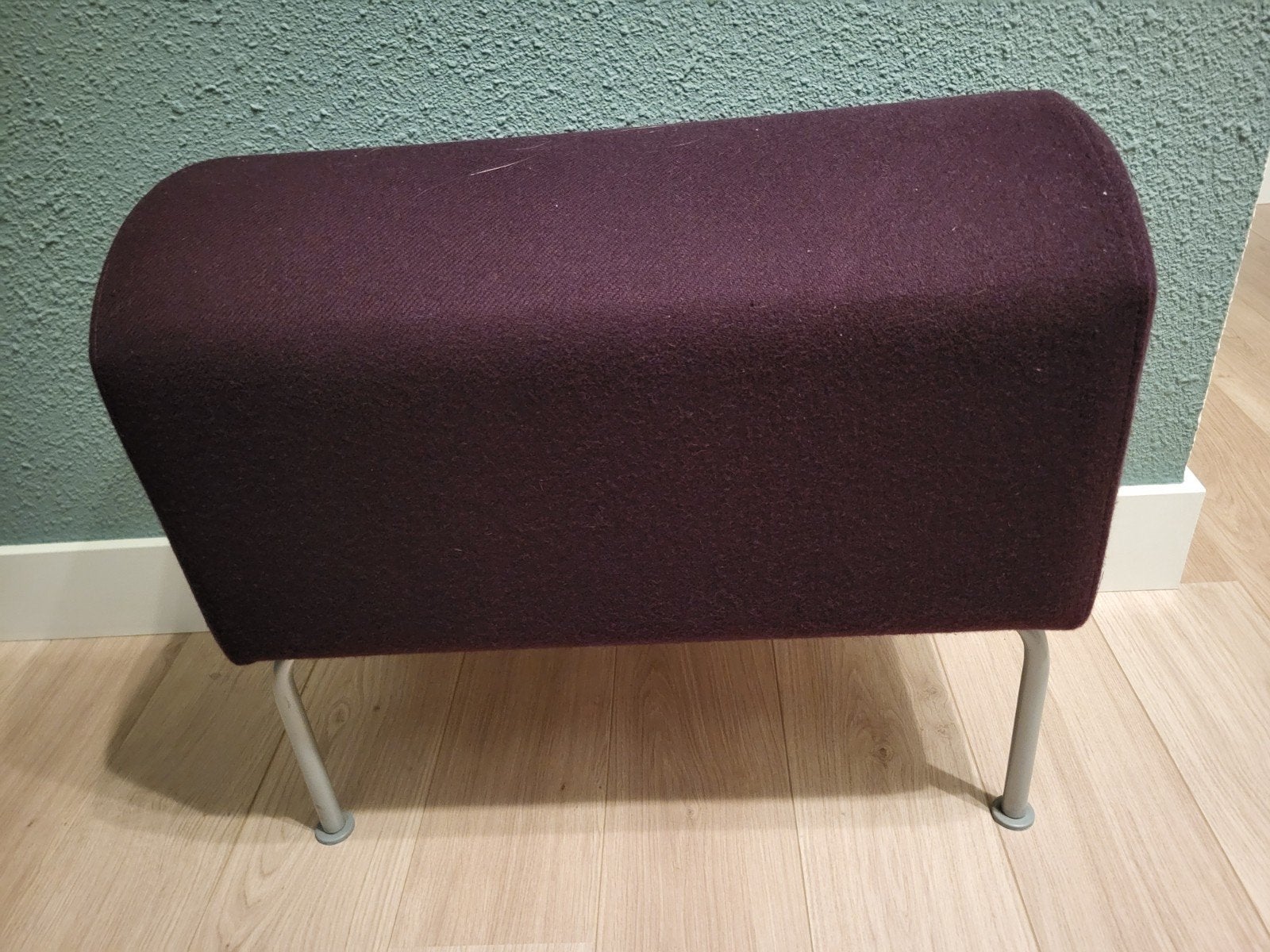 Vintage IKEA voetenbankje / poef - paars, Ophalen, Minder dan 50 cm, Gebruikt, 50 tot 75 cm