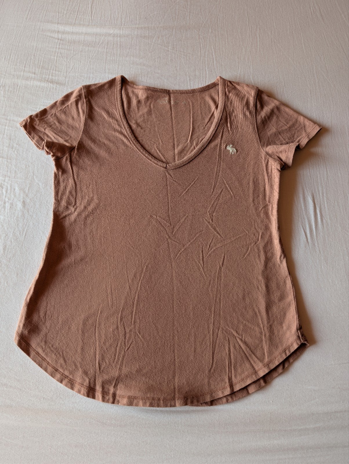Abercrombie & Fitch V-Hals T-Shirt – Maat XS – Oudroze, Ophalen of Verzenden, Zo goed als nieuw, Korte mouw, Roze