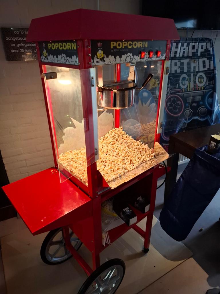 Popcornmachine met kar te huur, Ophalen of Verzenden, Nieuw, Overige