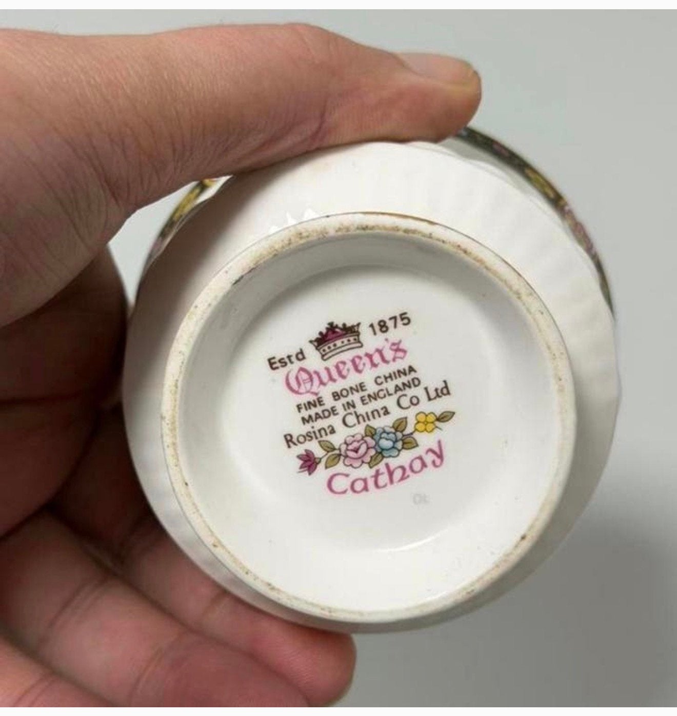Rosina Queen’s Cathay suikerkom 9 cm – Bone China – Engeland, Antiek en Kunst, Ophalen of Verzenden