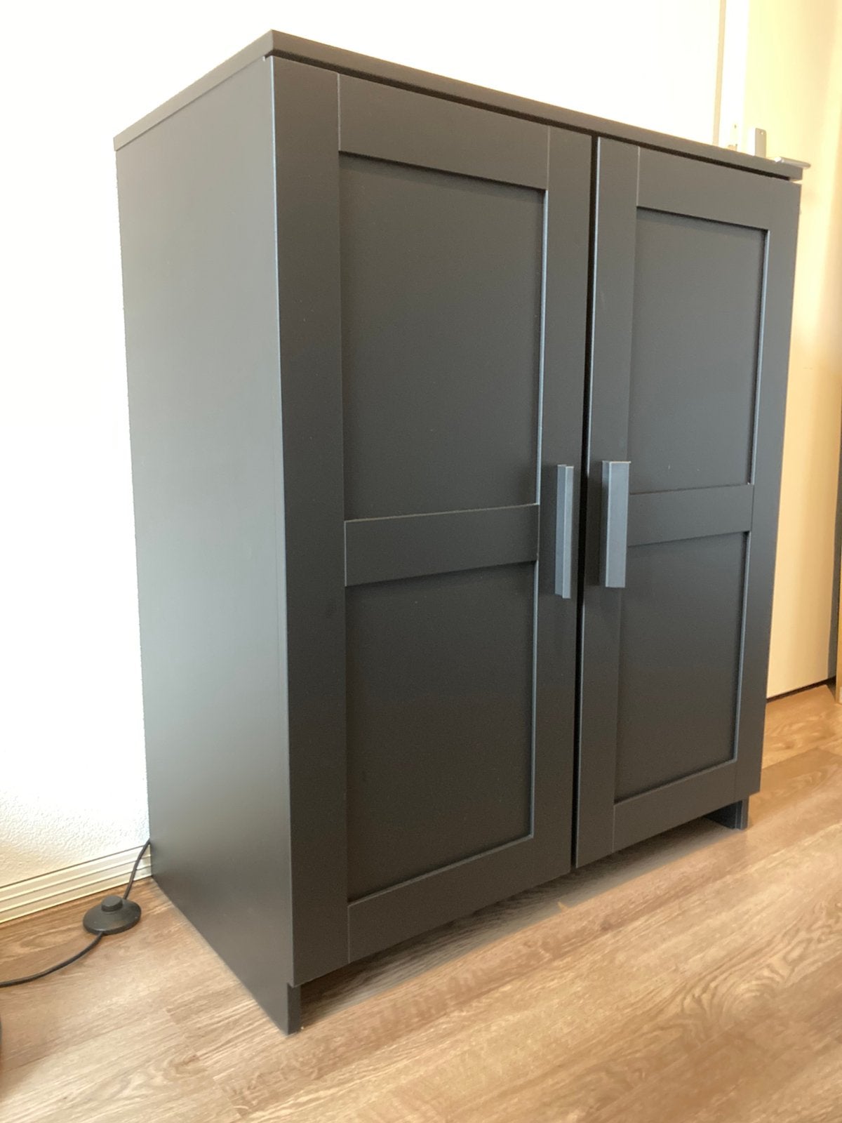 Brimnes, kast met deuren, zwart, 78x95, Ophalen, Gebruikt