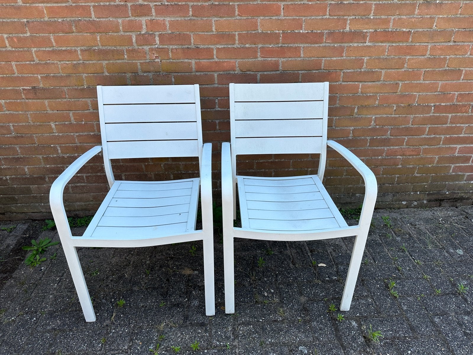 2x aluminium tuinstoelen Gamma Palermo, Tuin en Terras, Tuinstoelen, Ophalen of Verzenden, Zo goed als nieuw, Aluminium
