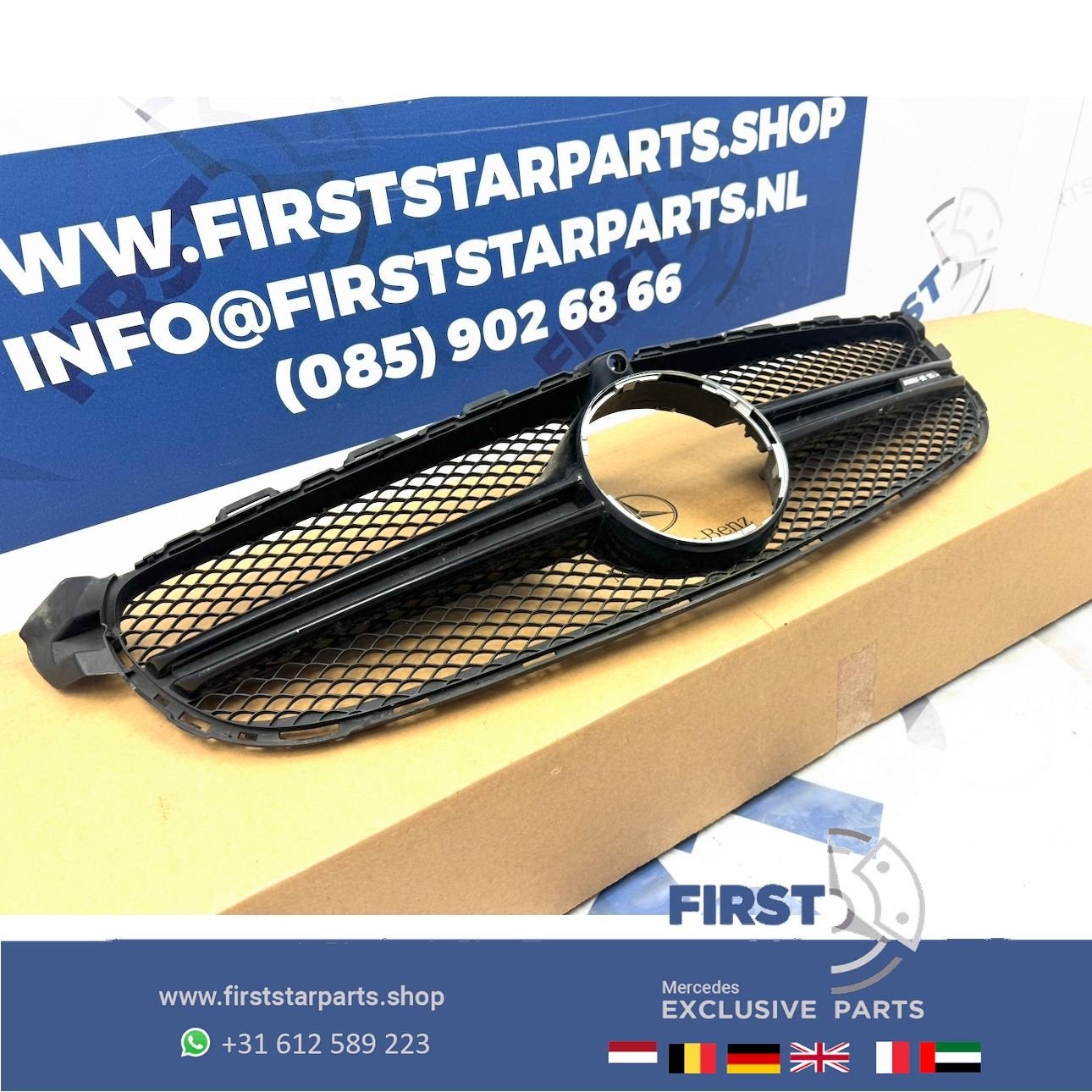 W205 C63 AMG gril zwart Mercedes C Klasse 2014-2019 grille S, Gebruikt, -, Ophalen of Verzenden, -