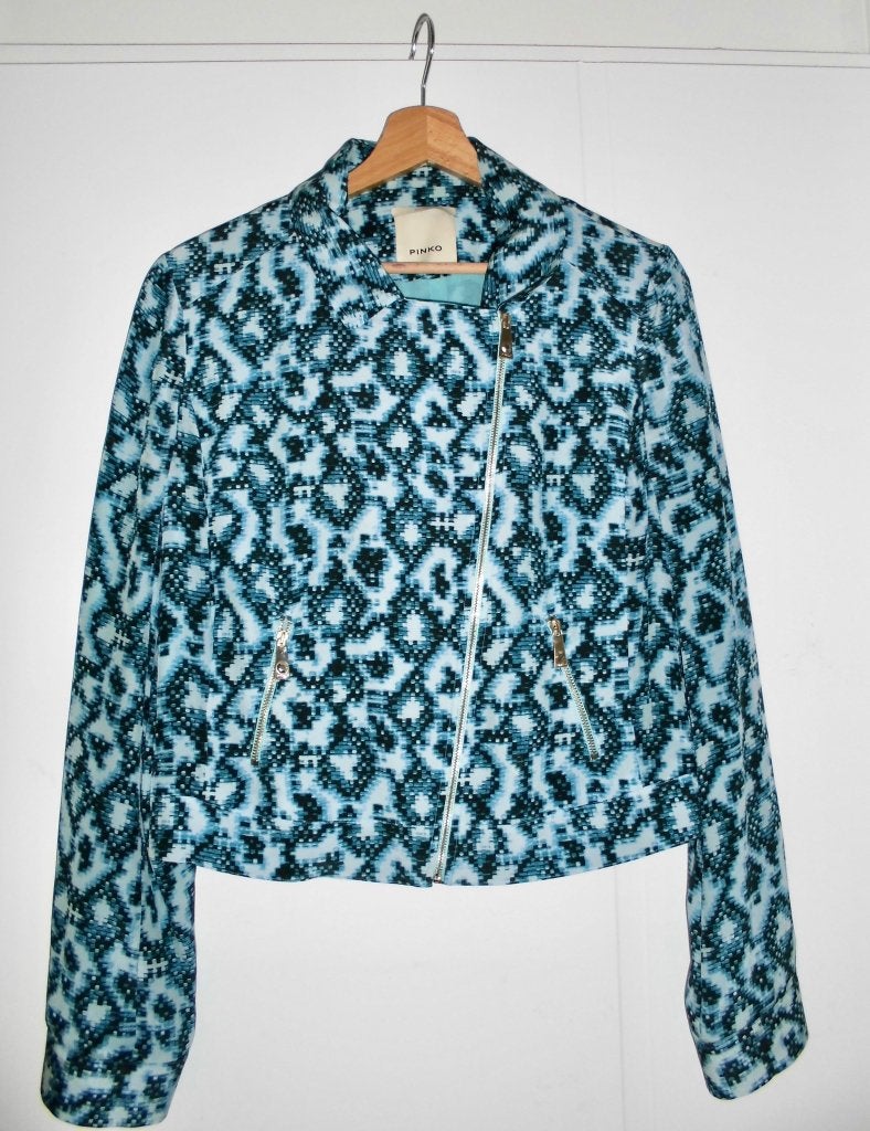 Pinko zijden jasje maat 38 zgan, Blauw, Ophalen of Verzenden, Zo goed als nieuw, Jasje