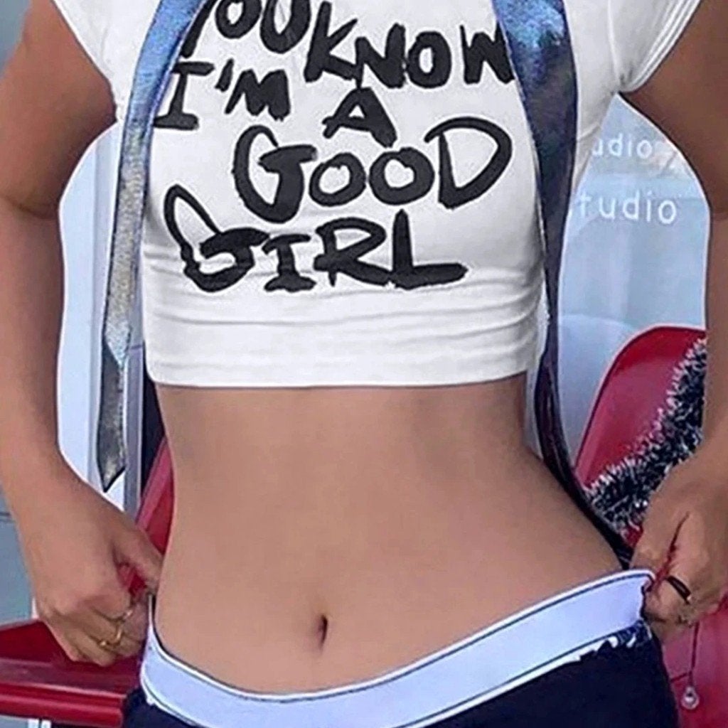 Luxe crop shirt Y2k stijl voor meiden - Good Girl, Kleding | Dames, Nieuw, Ophalen of Verzenden, Korte mouw, Roze