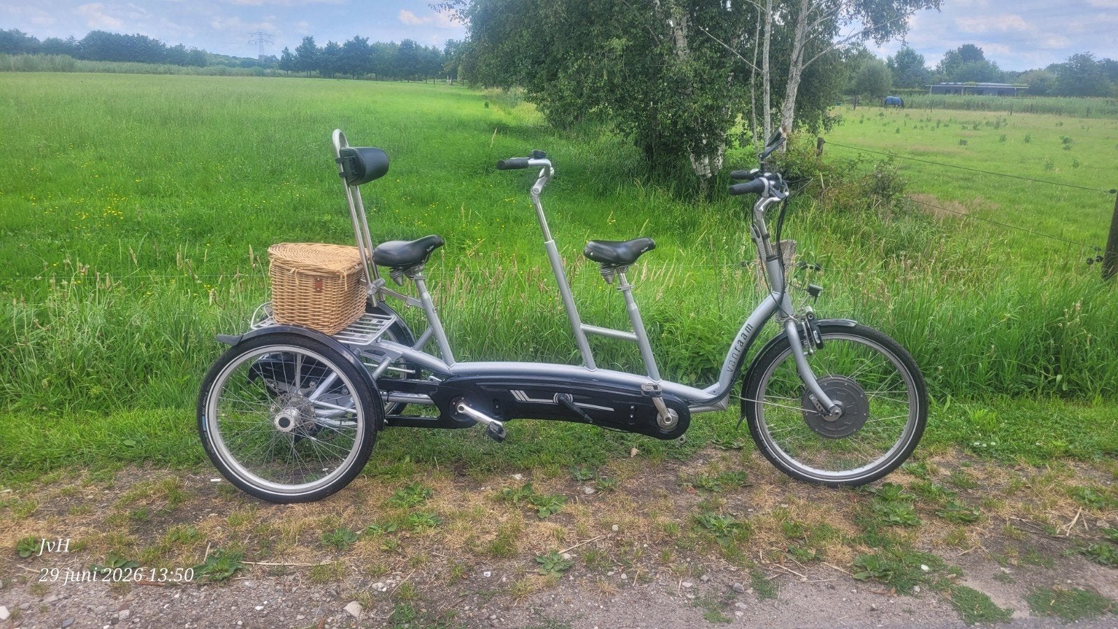 Van Raam driewiel tandem met elektrische ondersteuning, Ophalen of Verzenden, Gebruikt, Van Raam