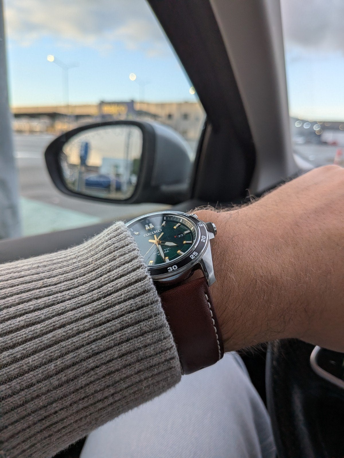 Seiko Kinetic SKA791P1 - compleet met doosje, Seiko, Leer, Polshorloge, Ophalen of Verzenden