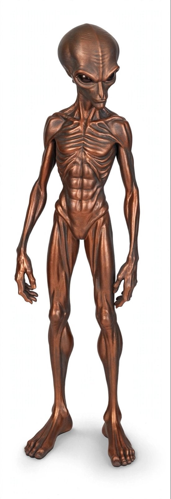 Alien beeld - Bronskleurig kunststof, Overige onderwerpen, Kunststof, Ophalen of Verzenden, Beeld