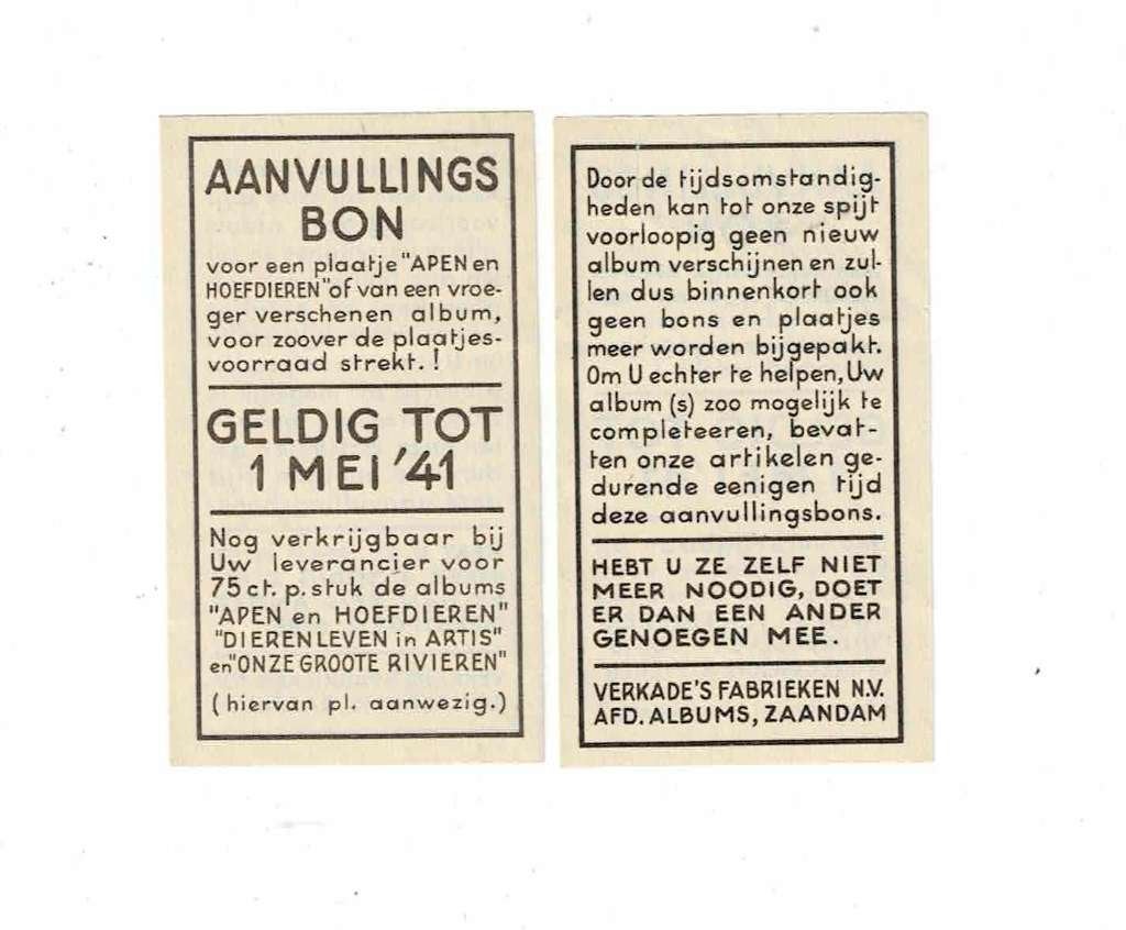 Oude bonnen van "VERKADE", Verzenden, Zo goed als nieuw, Overige typen
