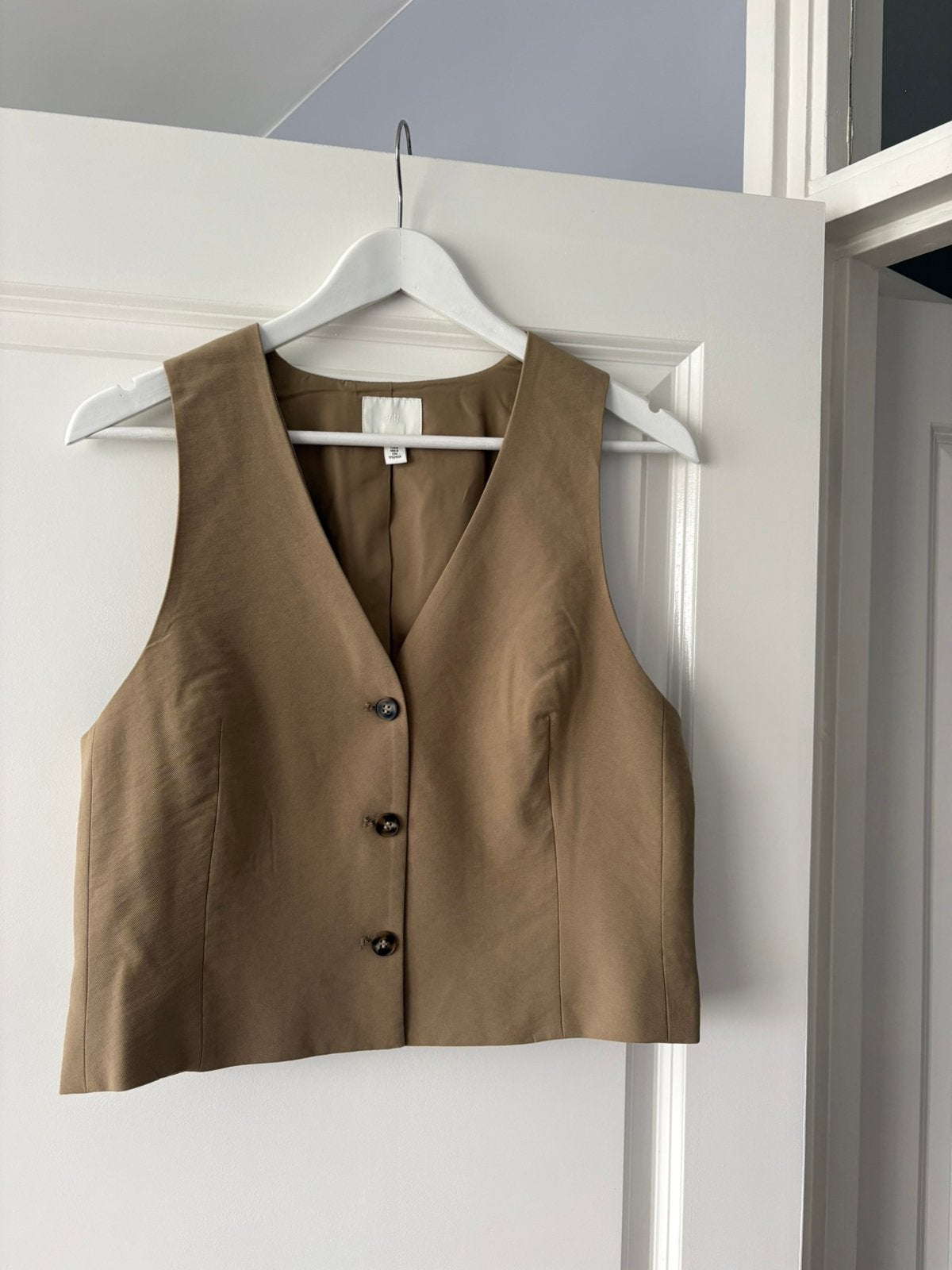 H&M DAMES GILET MAAT 38/40, Ophalen of Verzenden, Zo goed als nieuw, Maat 38/40 (M), Beige