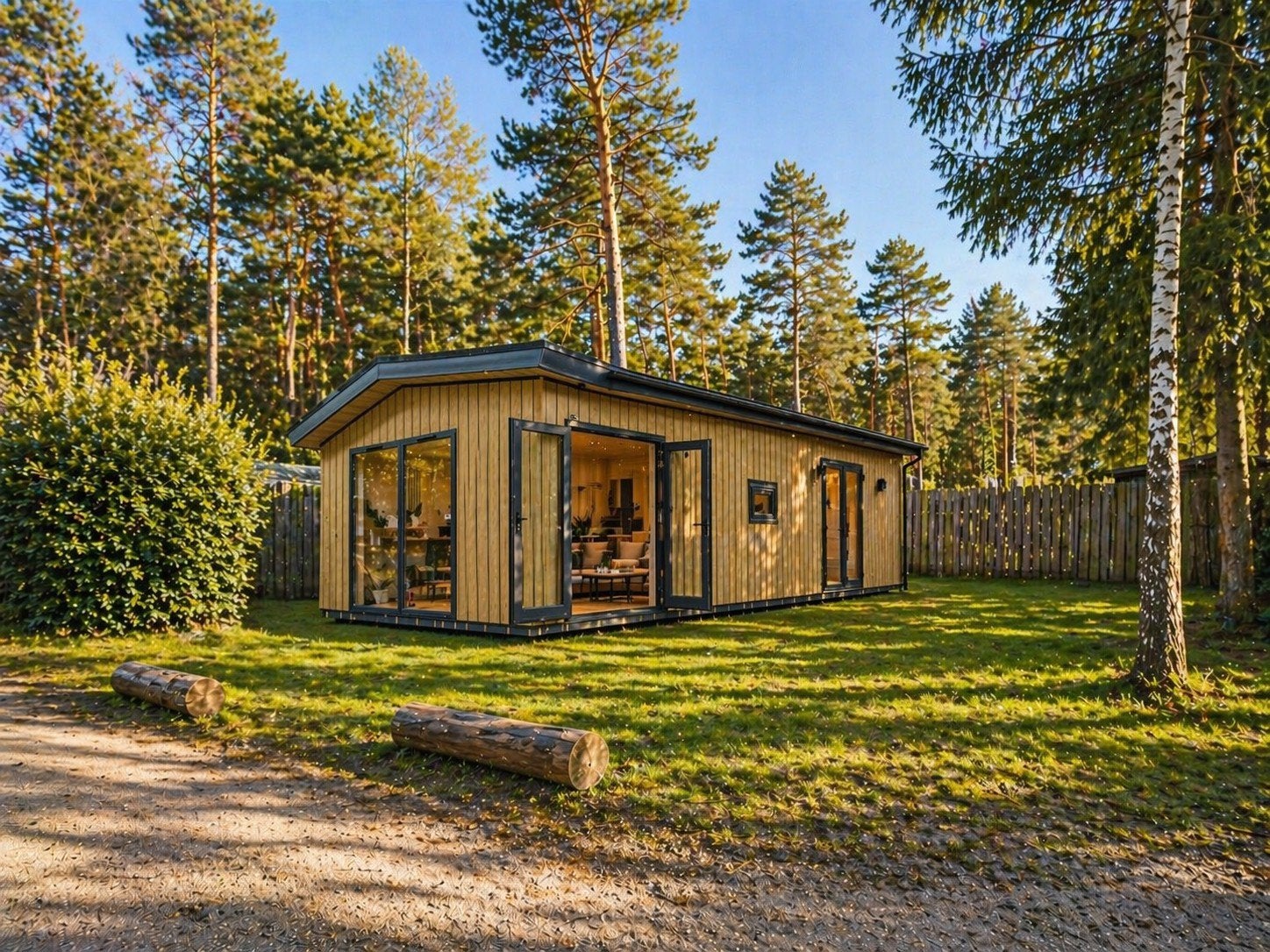 Nieuw luxe chalet - Eigen grond - Veluwe - Hond welkom, In bos, 2 slaapkamers, Zwembad, Recreatiepark