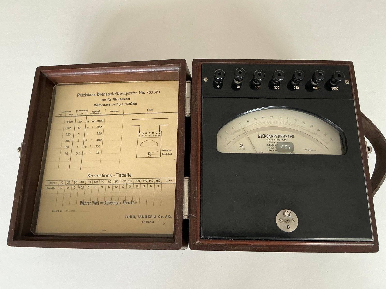 Trüb,Träuber & Co Microamperemeter, Ophalen of Verzenden