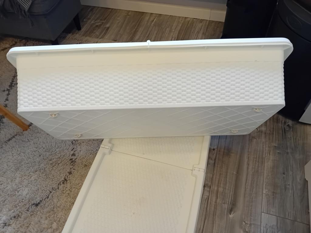 Witte opbergbox met deksel - Kunststof, Ophalen, Kunststof, Gebruikt, 50 tot 100 cm