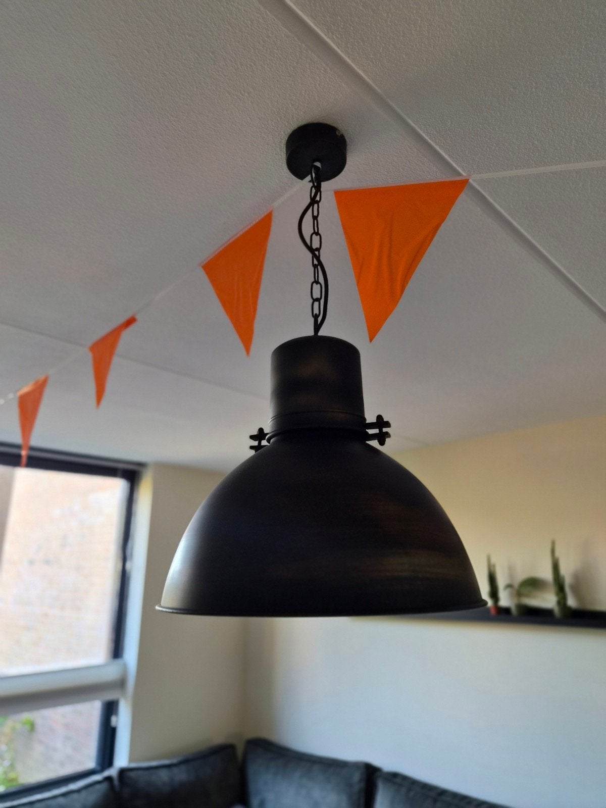 Industriële hanglamp - Zwart metaal, Ophalen, Gebruikt, Metaal, Industrieel