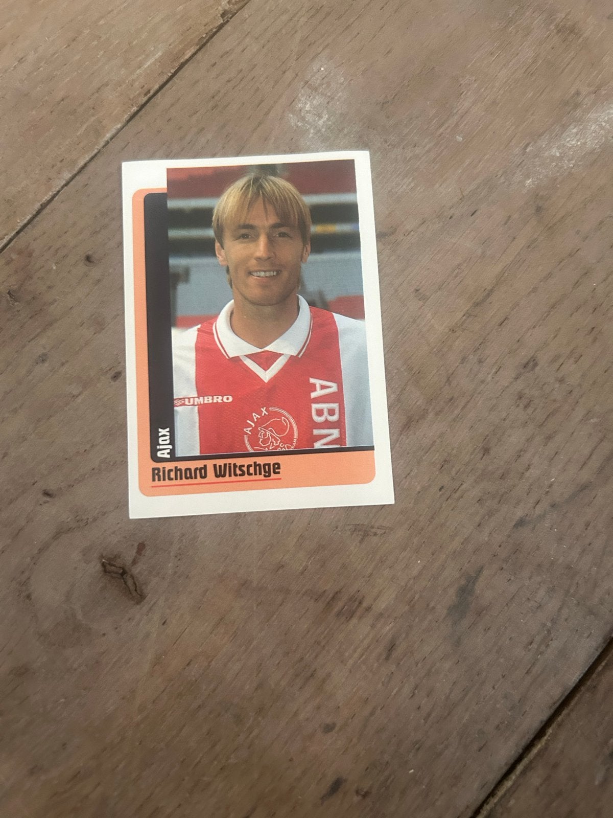 Richard Witschge Panini Voetbal '98 Plaatje Ajax, Ophalen of Verzenden, Zo goed als nieuw, Sticker