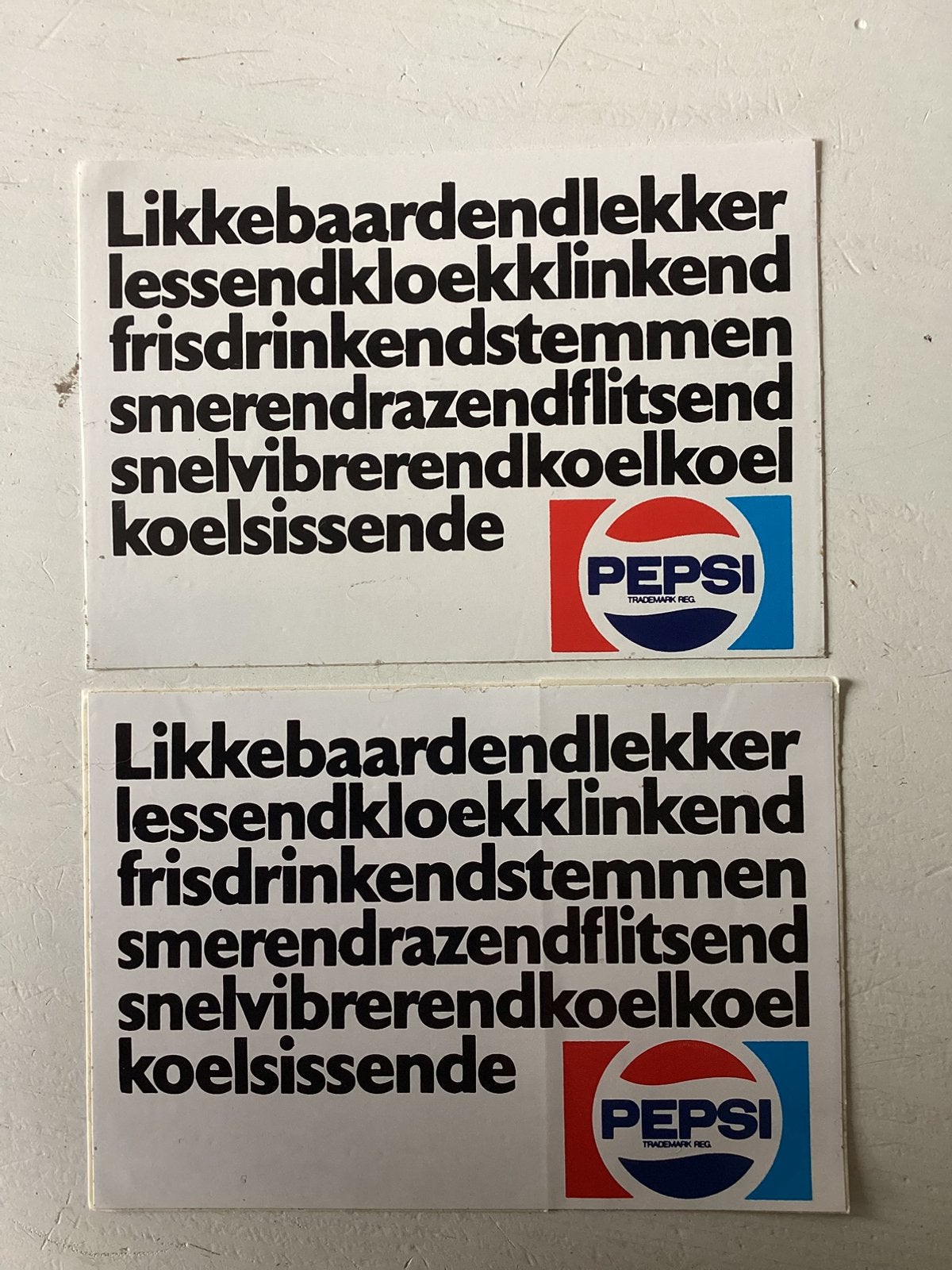 2 stickers Pepsi Cola, Verzenden, Zo goed als nieuw, Merk