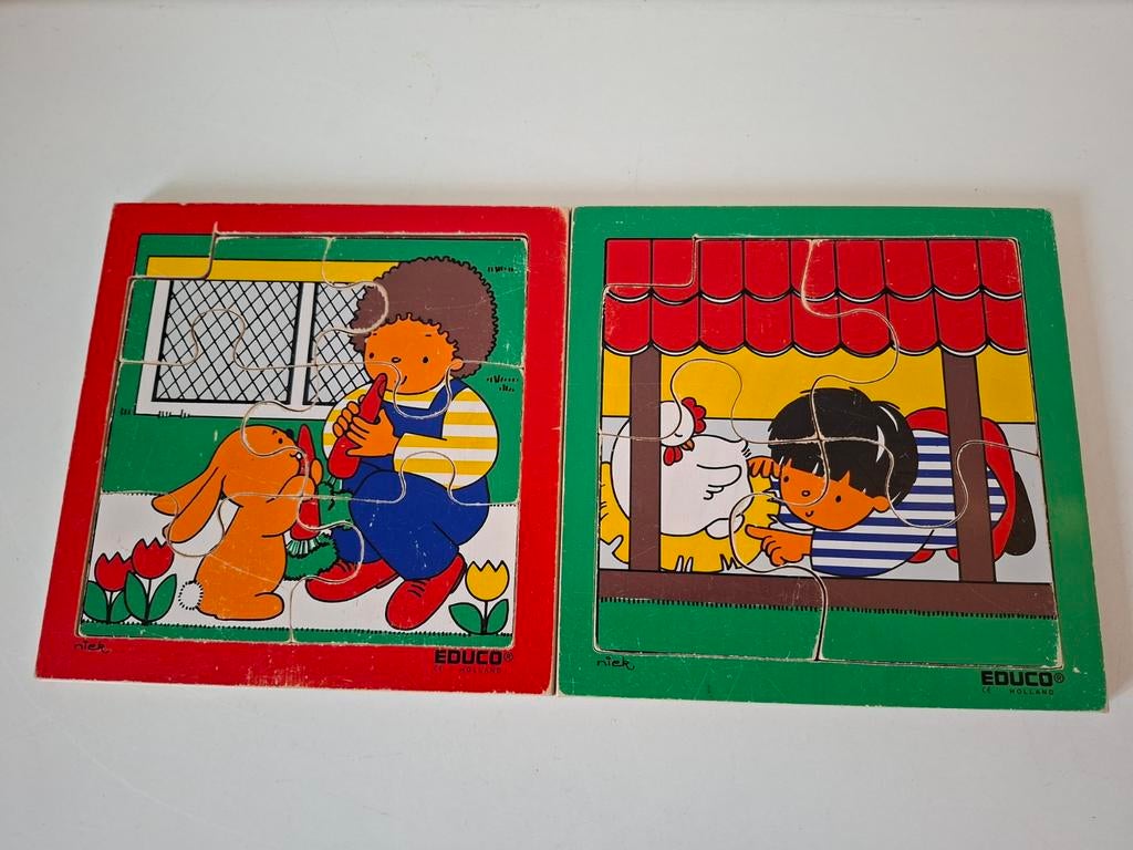 Educo puzzels puzzel 2x hout school educatief, Ophalen of Verzenden, 10 tot 50 stukjes, Gebruikt, Van hout