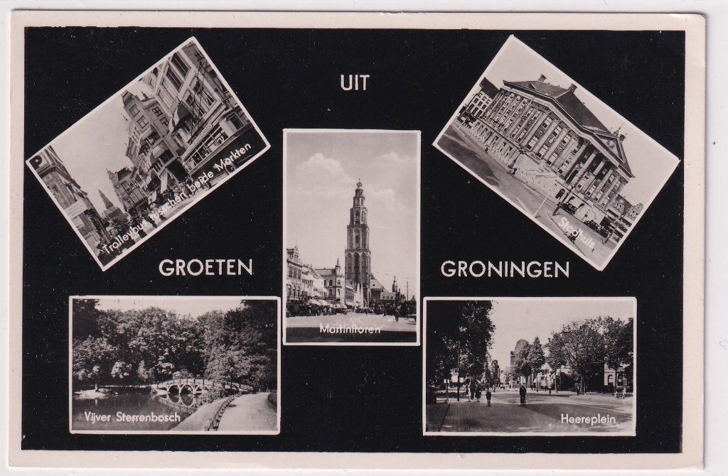 Groeten uit Groningen, Ophalen of Verzenden, 1940 tot 1960, Gelopen, Groningen