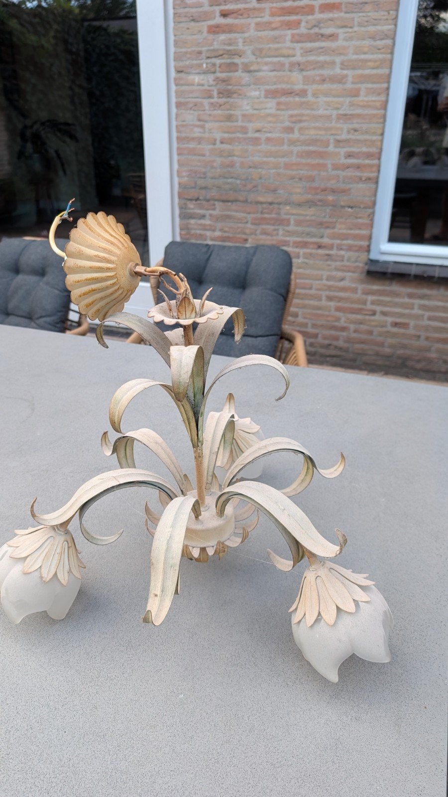 Vintage Hollywood Regency Hanglamp, Ophalen, Gebruikt, E14 (klein), Hollywood Regency