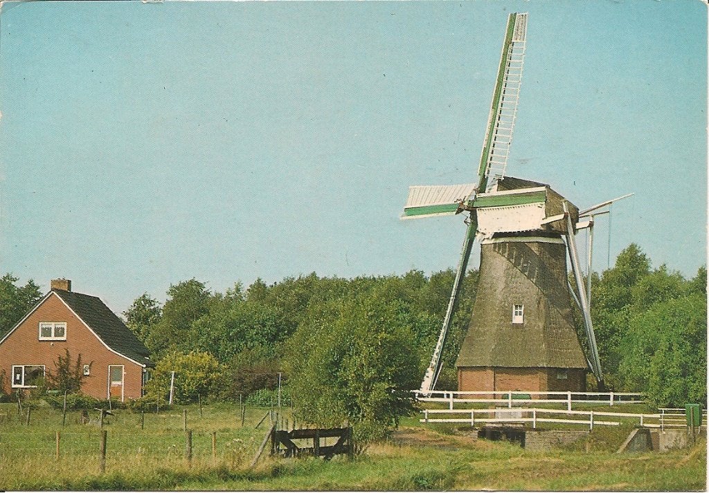 Ansichtkaart Molen Wedderbergen 1989, Ophalen of Verzenden, 1980 tot heden, Gelopen