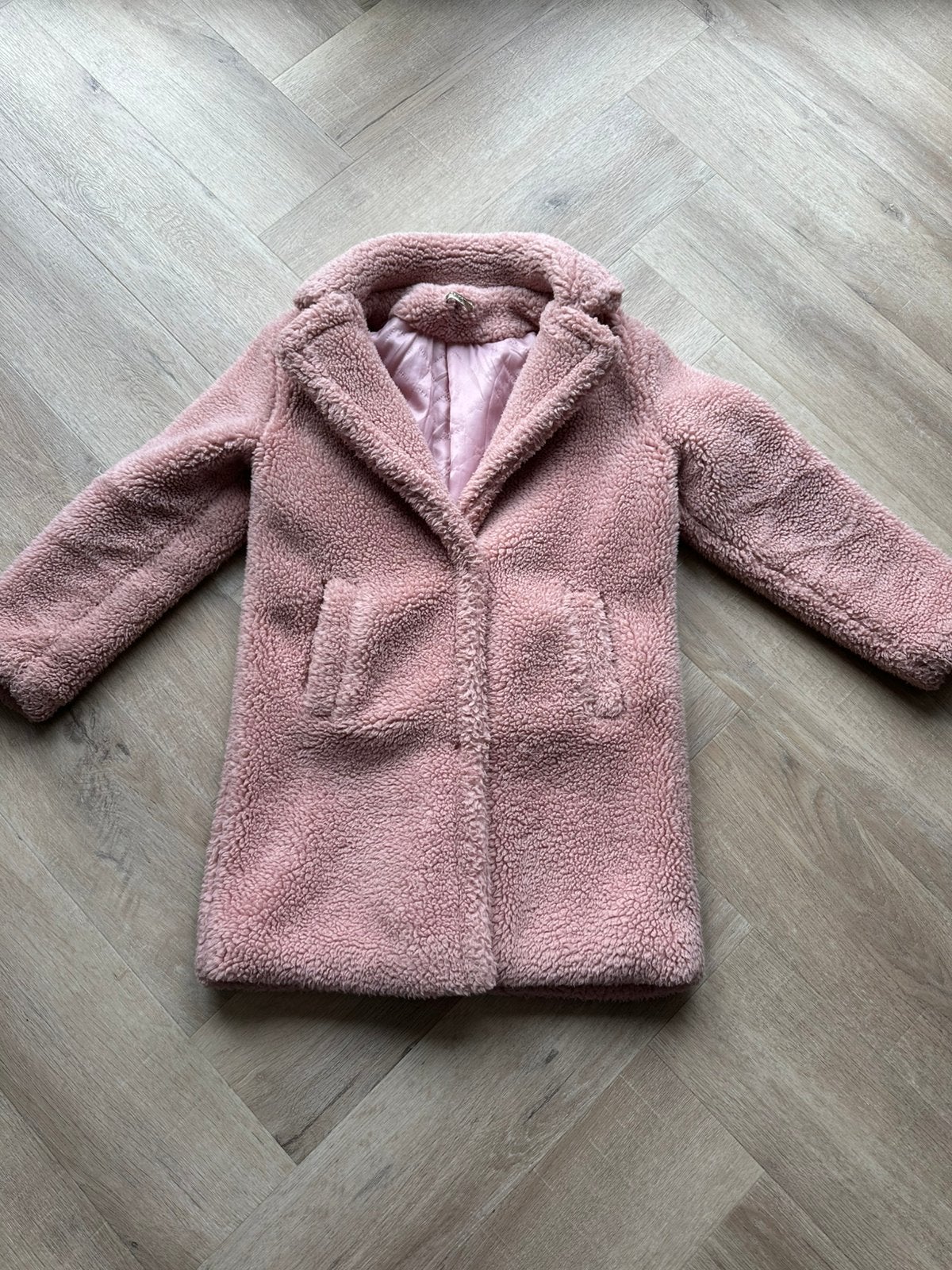 Roze teddy jas maat 10/140, Ophalen of Verzenden, Zo goed als nieuw, Meisje, Jas