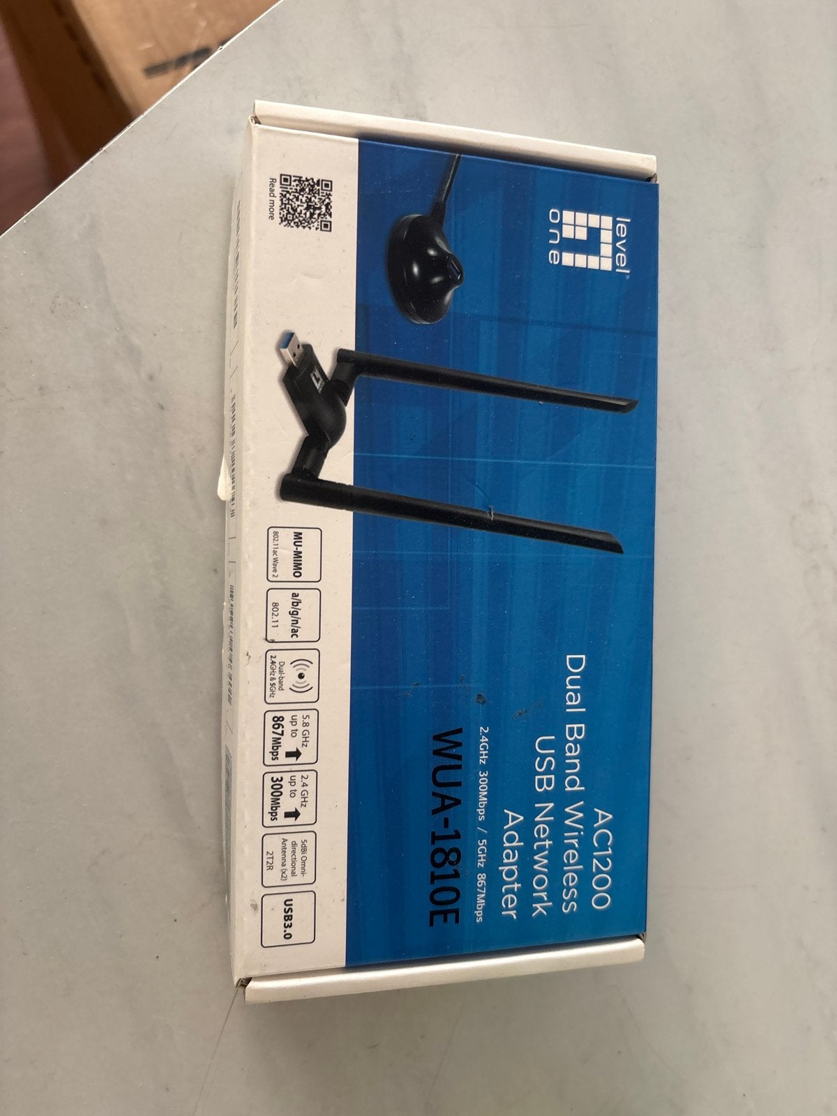 LevelOne WUA-1810E AC1200 Dual Band USB WiFi Adapter, Computers en Software, Ophalen of Verzenden, Nieuw