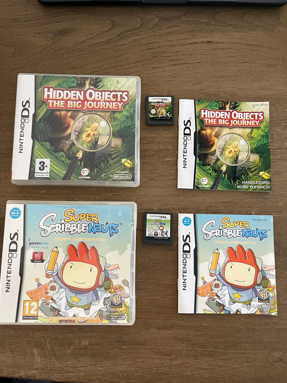 Nintendo DS Games: Hidden Objects & Super Scribblenauts, Puzzel en Educatief, 1 speler, Ophalen of Verzenden, Zo goed als nieuw
