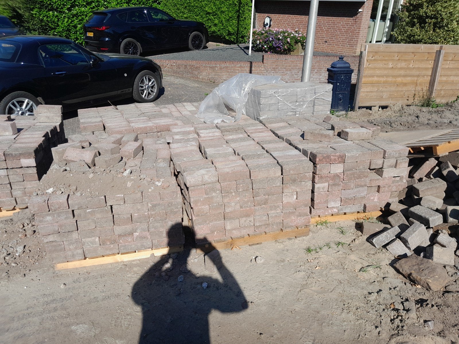 klinkers beton 21 x 10.5 x 7 cm, Tuin en Terras, Tegels en Klinkers, Ophalen, Beton, 10 m² of meer, Klinkers