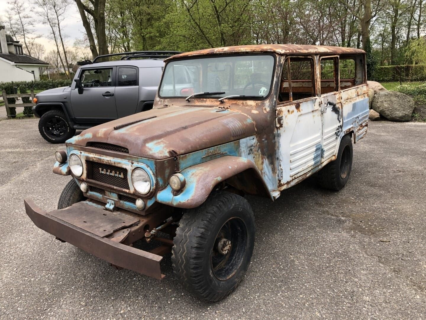 Toyota Land Cruiser FJ45 LV  1967 vierdeurs, Blauw, Handgeschakeld, Benzine