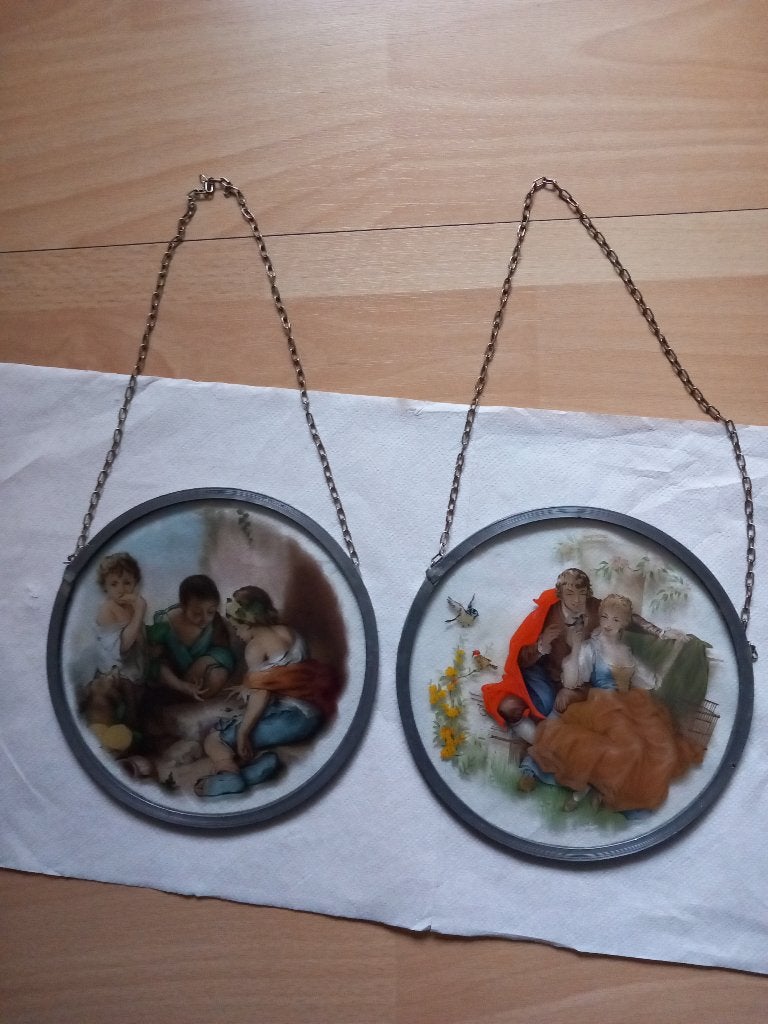 Vintage Raamhangers glas in lood, Ophalen