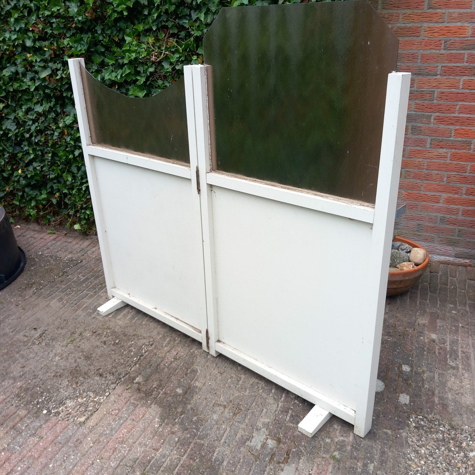 Windscherm tuinscherm opvouwbaar 160 x 150 cm wit, Gebruikt, Ophalen of Verzenden, 200 cm of meer, 150 tot 200 cm