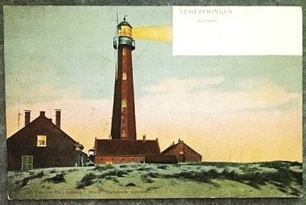 Scheveningen Vuurtoren Rondstempel Krimpen ad Lek 1907, Ophalen of Verzenden, Voor 1920, Gelopen, Zuid-Holland
