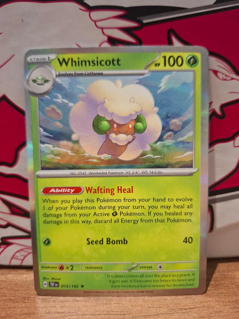 Pokemon Whimsicott TEF 015/162 holo, Ophalen of Verzenden, Nieuw, Losse kaart