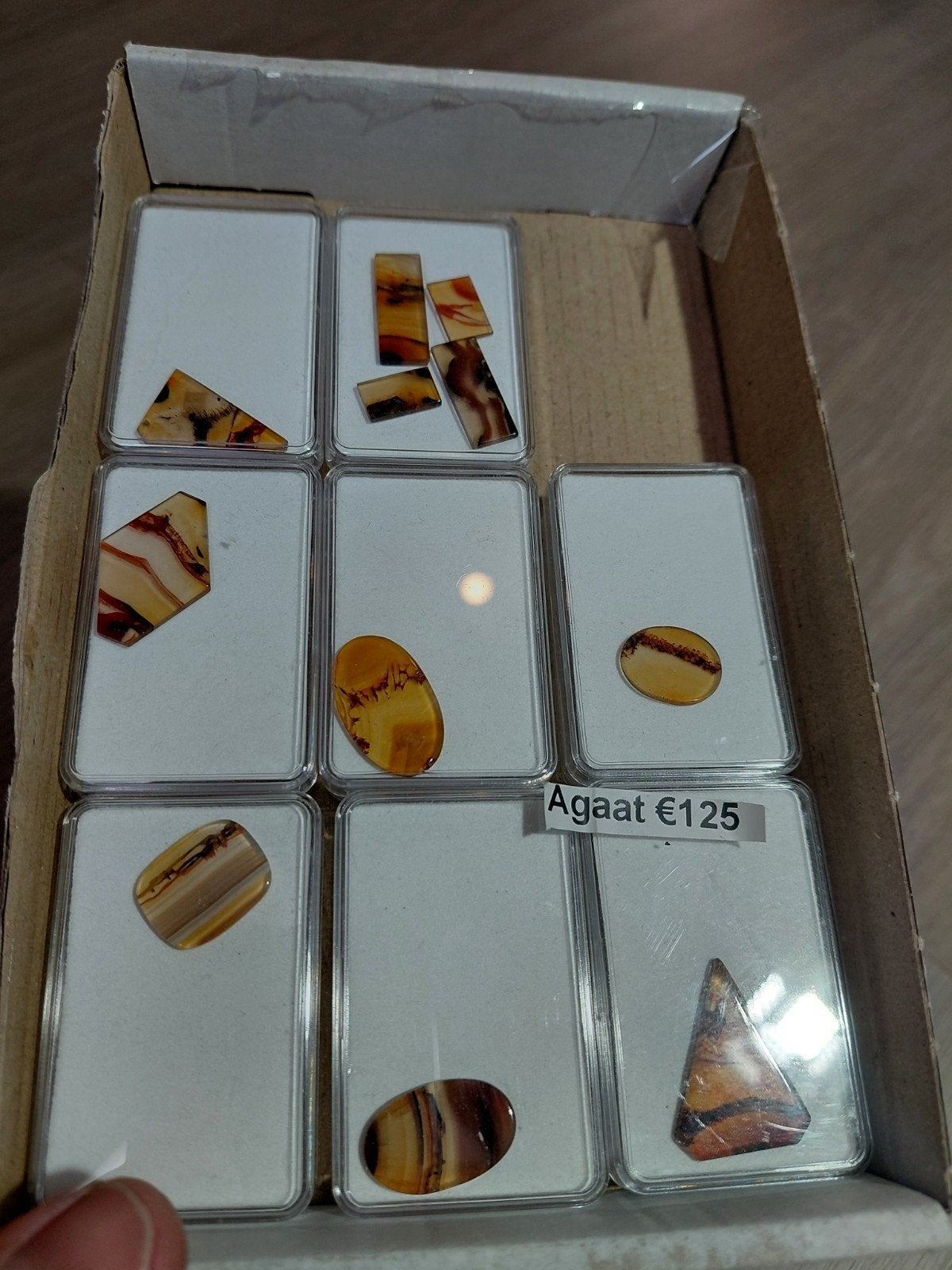 Set met natuurlijke agaat plakjes, Verzamelen, Mineralen en Fossielen, Ophalen of Verzenden