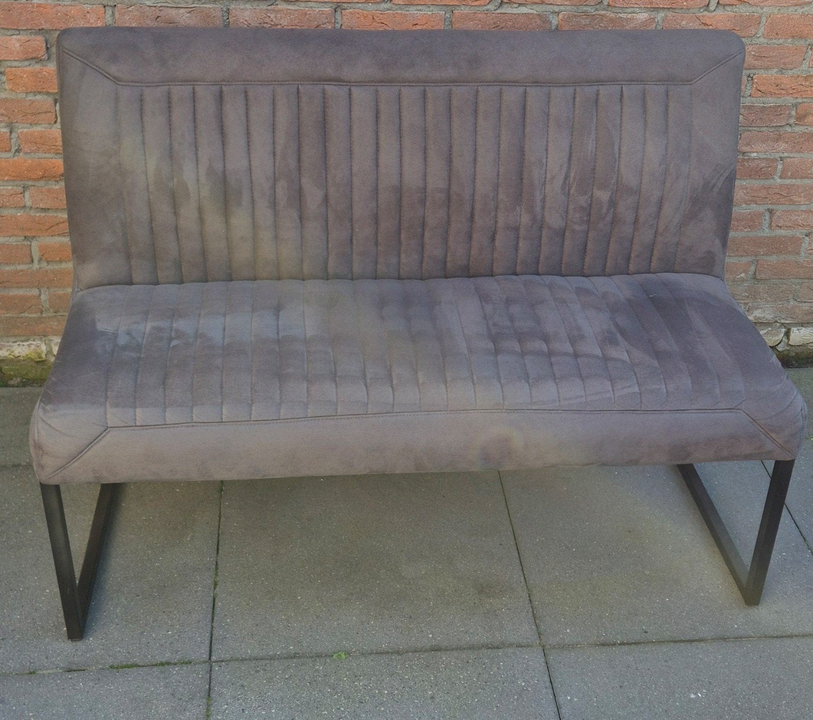 Eetkamerbank grijs 130cm (Pronto Parantino)., Ophalen, Zo goed als nieuw, Industriële, Metaal