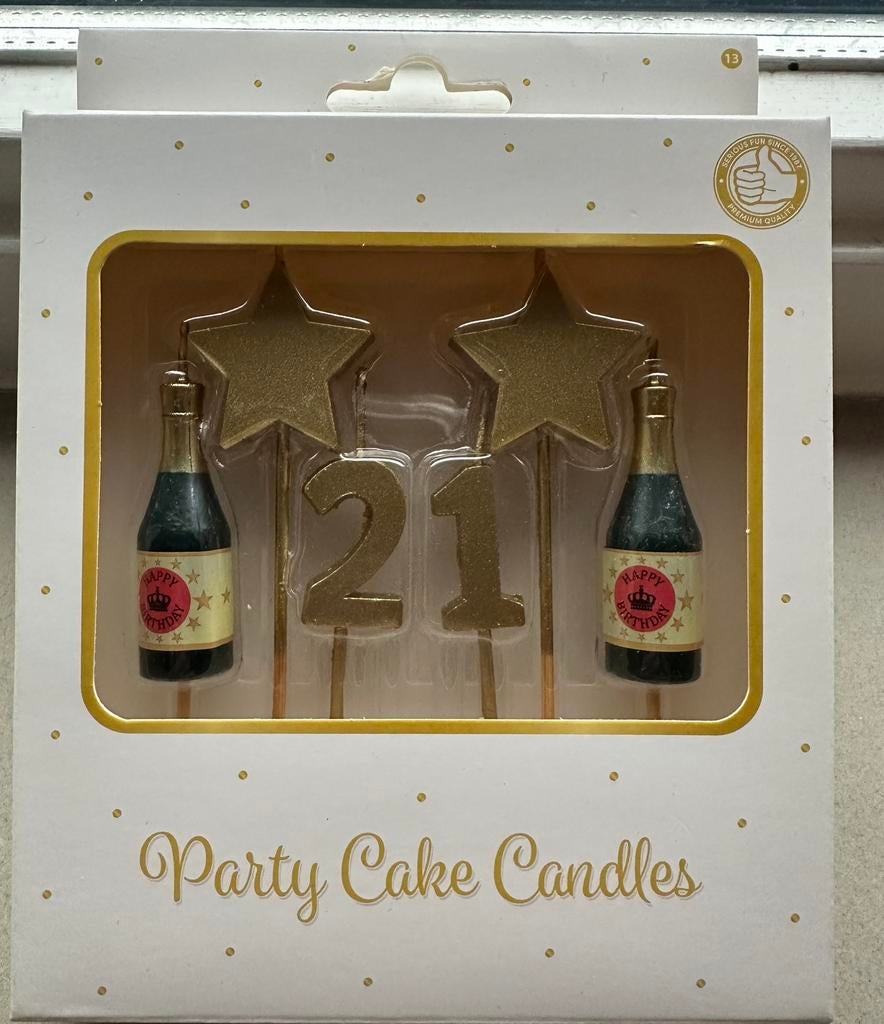 Taartkaarsen 21 jaar - Party Cake Candles, Ophalen of Verzenden, Nieuw, Versiering, Verjaardag