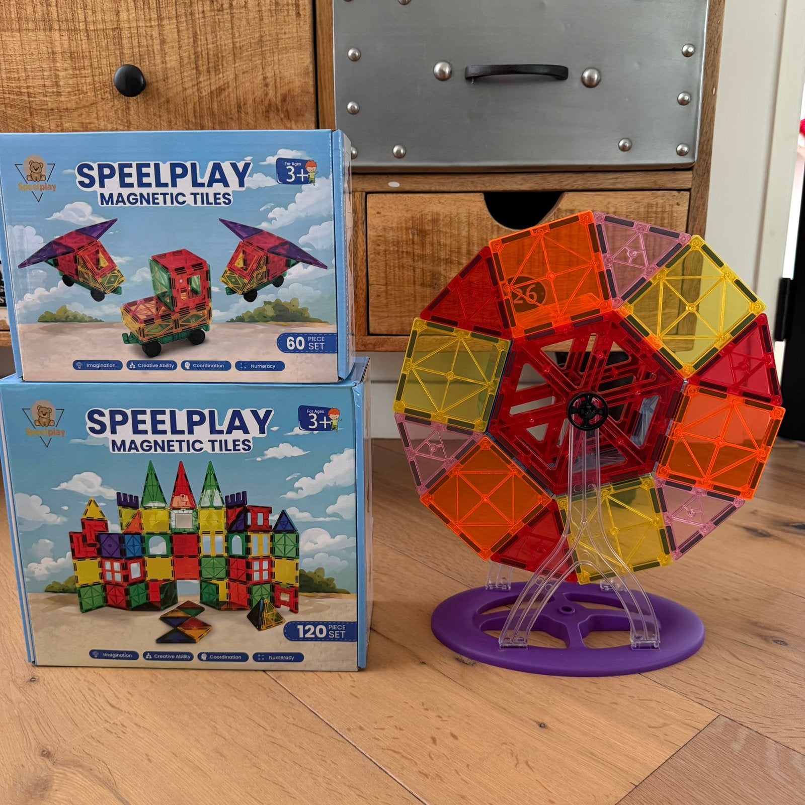 Magnetische tegels/magnetic tiles XXL set 180 stuks, Ophalen of Verzenden, Nieuw, Bouwen