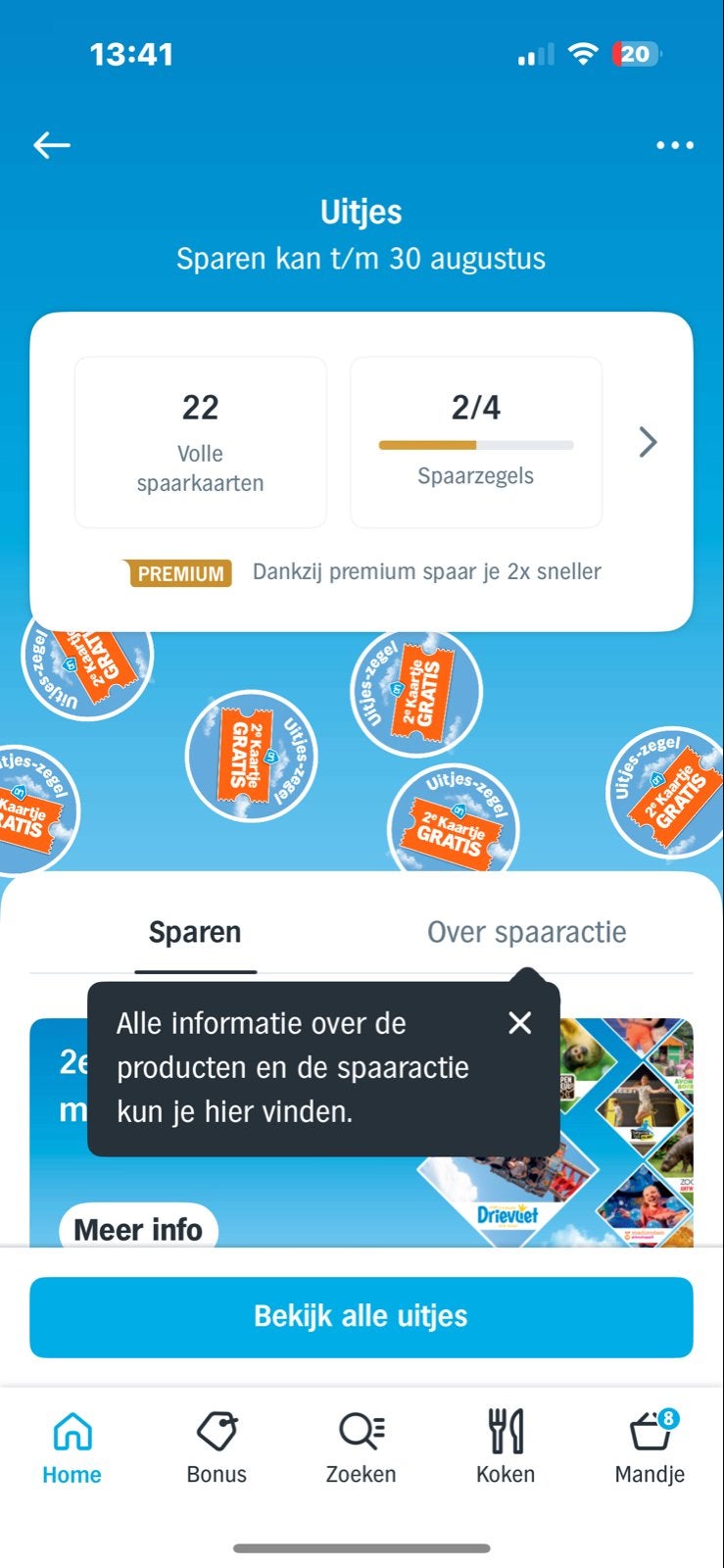 Volle spaarkaarten Uitjes-zegels, Ophalen, Overige soorten, Volle spaarkaart