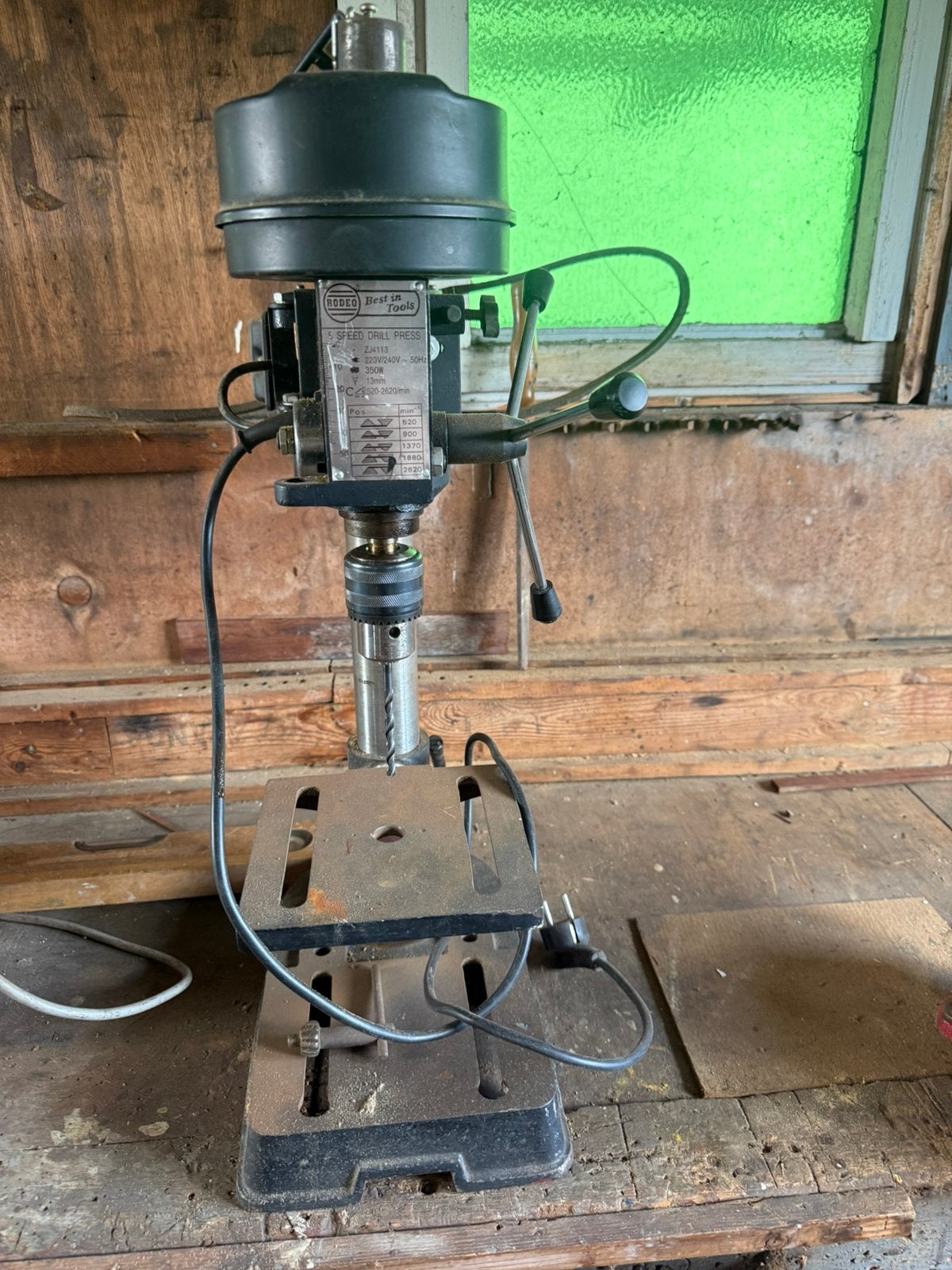 Rodeo tafelboormachine/kolomboormachine, Ophalen, Gebruikt
