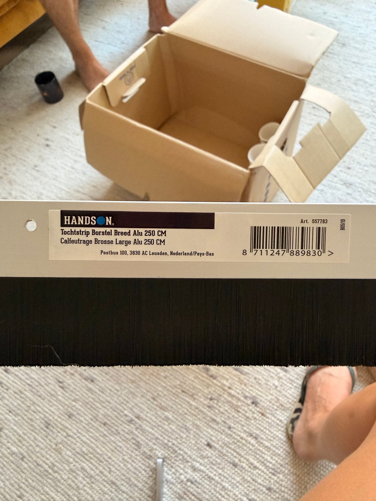 Handson tochtstrip borstel, 89 cm lang, Ophalen, 80 tot 100 cm, Binnendeur, Nieuw