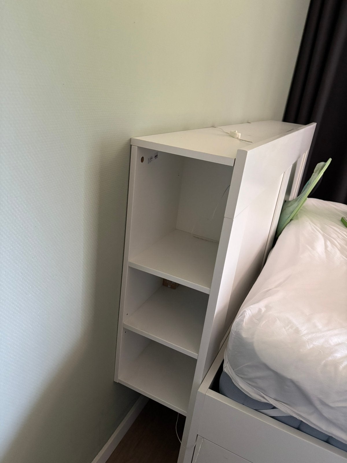 Hoofdeinde Brimnes bed, Ophalen, Wit, Tweepersoons, Zo goed als nieuw