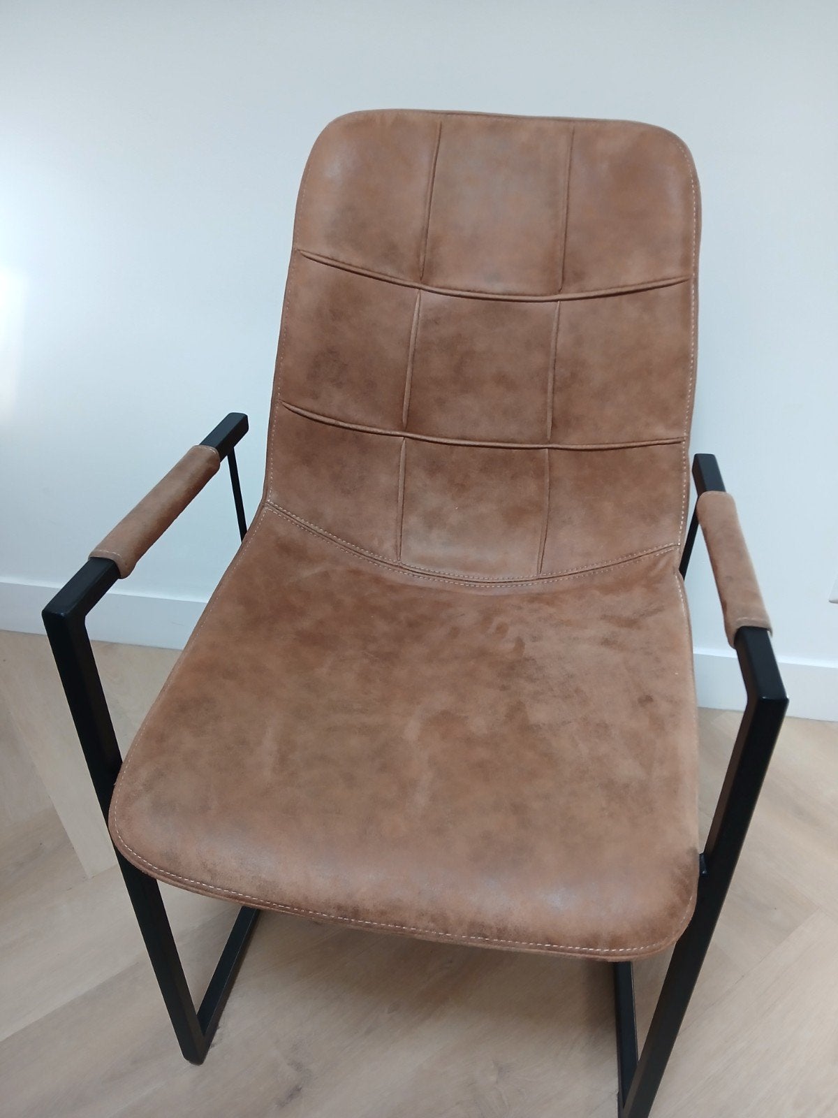 Set van 3 industriële eetkamerstoelen met armleuning, Huis en Inrichting, Stoelen, Ophalen, Overige kleuren, Zo goed als nieuw